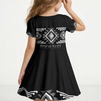 Aotearoa Atua Rehua Personalised Kid Short Sleeve Dress Maori God Of Healing Taniko Motifs LT14 - Polynesian Pride