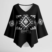 Aotearoa Atua Rehua Personalised Kimono Sleeve Blouse Maori God Of Healing Taniko Motifs LT14 Female Grey - Polynesian Pride