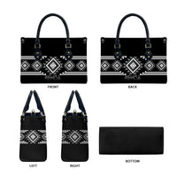 Aotearoa Atua Rehua Leather Bag Maori God Of Healing Taniko Motifs LT14 - Polynesian Pride