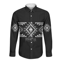 Aotearoa Atua Rehua Personalised Long Sleeve Button Shirt Maori God Of Healing Taniko Motifs LT14 Unisex Grey - Polynesian Pride