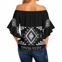 Aotearoa Atua Rehua Personalised Off Shoulder Wrap Waist Top Maori God Of Healing Taniko Motifs LT14 - Polynesian Pride