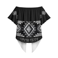 Aotearoa Atua Rehua Personalised Off Shoulder Wrap Waist Top Maori God Of Healing Taniko Motifs LT14 - Polynesian Pride