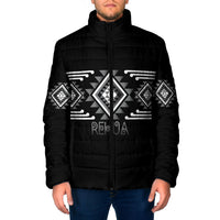 Aotearoa Atua Rehua Personalised Padded Jacket Maori God Of Healing Taniko Motifs LT14 Men Grey - Polynesian Pride