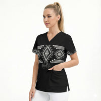 Aotearoa Atua Rehua Personalised Scrub Top Maori God Of Healing Taniko Motifs LT14 - Polynesian Pride