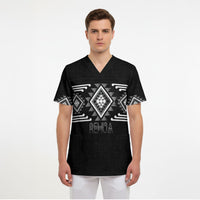Aotearoa Atua Rehua Personalised Scrub Top Maori God Of Healing Taniko Motifs LT14 - Polynesian Pride