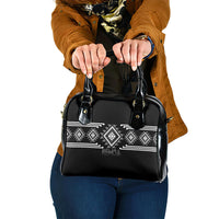 Aotearoa Atua Rehua Shoulder Handbag Maori God Of Healing Taniko Motifs LT14 One Size Grey - Polynesian Pride