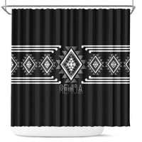 Aotearoa Atua Rehua Shower Curtain Maori God Of Healing Taniko Motifs LT14 Grey - Polynesian Pride