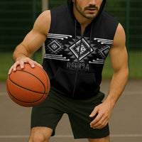 Aotearoa Atua Rehua Personalised Sleeveless Zip Hoodie Maori God Of Healing Taniko Motifs LT14 - Polynesian Pride