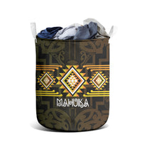 Aotearoa Atua Mahuika Laundry Basket Maori Goddess Of Fire Taniko Motifs LT14 - Polynesian Pride