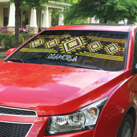 Aotearoa Atua Mahuika Auto Sun Shade Maori Goddess Of Fire Taniko Motifs LT14 - Polynesian Pride