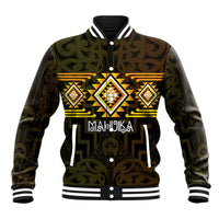 Aotearoa Atua Mahuika Personalised Baseball Jacket Maori Goddess Of Fire Taniko Motifs LT14 Unisex Yellow - Polynesian Pride