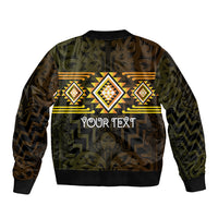 Aotearoa Atua Mahuika Personalised Bomber Jacket Maori Goddess Of Fire Taniko Motifs LT14 - Polynesian Pride