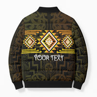 Aotearoa Atua Mahuika Personalised Bomber Puffer Jacket Maori Goddess Of Fire Taniko Motifs LT14 - Polynesian Pride