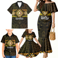 Aotearoa Atua Mahuika Personalised Family Matching Mermaid Dress and Hawaiian Shirt Maori Goddess Of Fire Taniko Motifs LT14 - Polynesian Pride