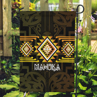 Aotearoa Atua Mahuika Garden Flag Maori Goddess Of Fire Taniko Motifs LT14 Garden Flag Yellow - Polynesian Pride