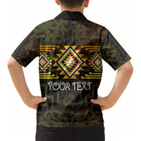 Aotearoa Atua Mahuika Personalised Kid Hawaiian Shirt Maori Goddess Of Fire Taniko Motifs LT14 - Polynesian Pride