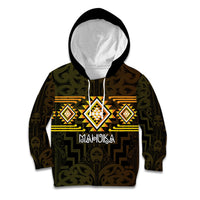 Aotearoa Atua Mahuika Personalised Kid Hoodie Maori Goddess Of Fire Taniko Motifs LT14 Hoodie Yellow - Polynesian Pride