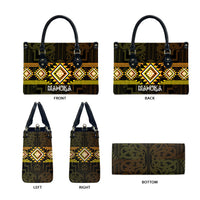 Aotearoa Atua Mahuika Leather Bag Maori Goddess Of Fire Taniko Motifs LT14 - Polynesian Pride