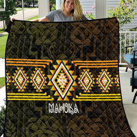 Aotearoa Atua Mahuika Quilt Maori Goddess Of Fire Taniko Motifs LT14 Yellow - Polynesian Pride