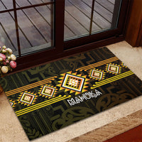 Aotearoa Atua Mahuika Rubber Doormat Maori Goddess Of Fire Taniko Motifs LT14 - Polynesian Pride