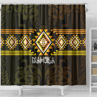 Aotearoa Atua Mahuika Shower Curtain Maori Goddess Of Fire Taniko Motifs LT14 - Polynesian Pride
