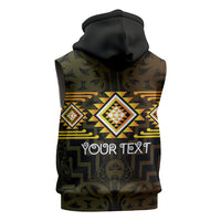 Aotearoa Atua Mahuika Personalised Sleeveless Zip Hoodie Maori Goddess Of Fire Taniko Motifs LT14 - Polynesian Pride