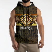 Aotearoa Atua Mahuika Personalised Sleeveless Zip Hoodie Maori Goddess Of Fire Taniko Motifs LT14 - Polynesian Pride