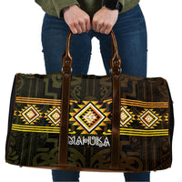 Aotearoa Atua Mahuika Travel Bag Maori Goddess Of Fire Taniko Motifs LT14 Yellow - Polynesian Pride