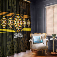 Aotearoa Atua Mahuika Window Curtain Maori Goddess Of Fire Taniko Motifs LT14 - Polynesian Pride