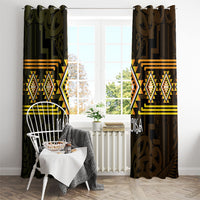 Aotearoa Atua Mahuika Window Curtain Maori Goddess Of Fire Taniko Motifs LT14 - Polynesian Pride