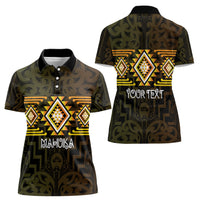 Aotearoa Atua Mahuika Personalised Women Polo Shirt Maori Goddess Of Fire Taniko Motifs LT14 - Polynesian Pride