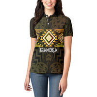 Aotearoa Atua Mahuika Personalised Women Polo Shirt Maori Goddess Of Fire Taniko Motifs LT14 - Polynesian Pride