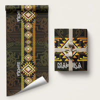 Aotearoa Atua Mahuika Wrapping Paper Maori Goddess Of Fire Taniko Motifs LT14 58" × 23" Yellow - Polynesian Pride