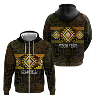 Aotearoa Atua Mahuika Personalised Zip Hoodie Maori Goddess Of Fire Taniko Motifs LT14 - Polynesian Pride