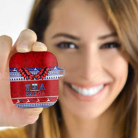 Toa Samoa Rugby Christmas AirPods Case Ula Fala Samoan Pattern Red - Polynesian Pride