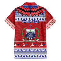 Personalised Toa Samoa Rugby Christmas Hawaiian Shirt Ula Fala Samoan Pattern Red LT14 - Polynesian Pride