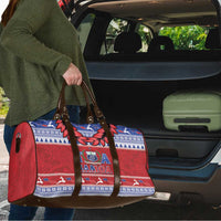 Toa Samoa Rugby Christmas Travel Bag Ula Fala Samoan Pattern Red - Polynesian Pride