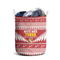 Tonga Rugby Christmas Laundry Basket Mate Maa Tonga Ngatu Pattern - Polynesian Pride