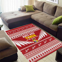 Tonga Rugby Christmas Area Rug Mate Maa Tonga Ngatu Pattern - Polynesian Pride