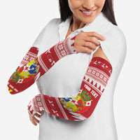 Personalised Tonga Rugby Christmas Arm Sleeves Mate Maa Tonga Ngatu Pattern - Polynesian Pride