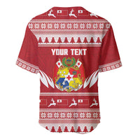 Personalised Tonga Rugby Christmas Baseball Jersey Mate Maa Tonga Ngatu Pattern - Polynesian Pride
