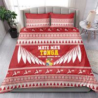 Tonga Rugby Christmas Bedding Set Mate Maa Tonga Ngatu Pattern - Polynesian Pride