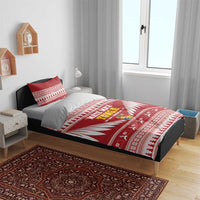 Tonga Rugby Christmas Bedding Set Mate Maa Tonga Ngatu Pattern - Polynesian Pride