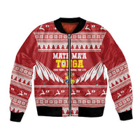 Personalised Tonga Rugby Christmas Bomber Jacket Mate Maa Tonga Ngatu Pattern - Polynesian Pride