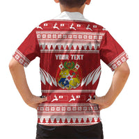Personalised Tonga Rugby Christmas Family Matching Mermaid Dress and Hawaiian Shirt Mate Maa Tonga Ngatu Pattern - Polynesian Pride
