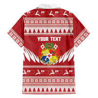 Personalised Tonga Rugby Christmas Family Matching Mermaid Dress and Hawaiian Shirt Mate Maa Tonga Ngatu Pattern - Polynesian Pride