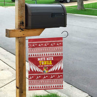 Tonga Rugby Christmas Garden Flag Mate Maa Tonga Ngatu Pattern - Polynesian Pride