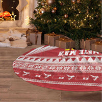 Tonga Rugby Christmas Tree Skirt Mate Maa Tonga Ngatu Pattern - Polynesian Pride