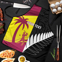 New Zealand and West Indies Cricket Custom Apron Black Cap Windies Together LT14 Black - Polynesian Pride