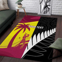 New Zealand and West Indies Cricket Custom Area Rug Black Cap Windies Together LT14 Black - Polynesian Pride
